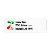 Beach Ball Pool Umbrett Custom Address Label (Vorne)