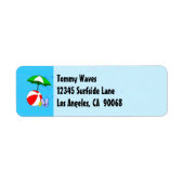 Beach Ball Pool Umbrett Custom Address Label (Vorne)