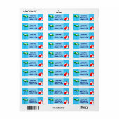Beach Ball Pool Umbrett Custom Address Label (Vorne)
