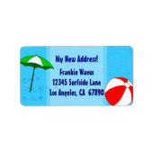 Beach Ball Pool Umbrett Custom New Address Label Adressaufkleber (Vorne)
