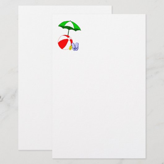 Beach Ball Pool Vorlage Briefpapier (Vorne/Hinten)