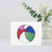 Beach Ball Postkarte (Stehend Vorderseite)