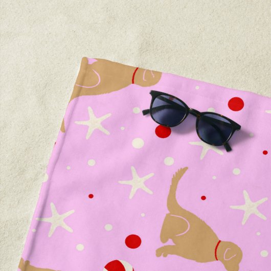 Beach Ball Pup Cotton Candy Pink Beach Blanka Strandtuch (Beispiel)