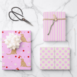 Beach Ball Pups Cotton Candy Cotton Pink Geschenkp Geschenkpapier Set