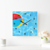 Beach Ball Quadratische Wanduhr (Zuhause)