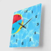 Beach Ball Quadratische Wanduhr (Winkel)