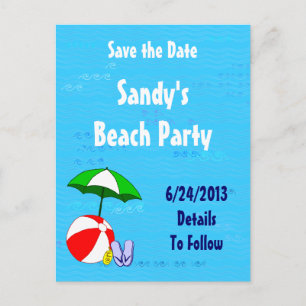 Beach Ball Save the Date Postkarte