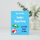 Beach Ball Save the Date Postkarte (Stehend Vorderseite)