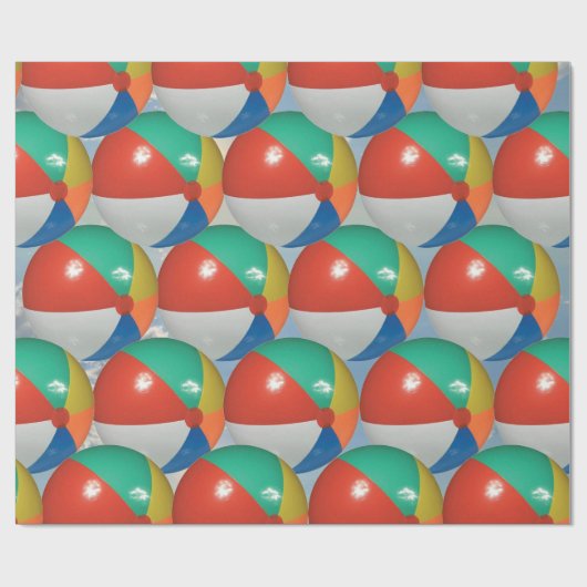 Beach Ball Summer Day Geschenkpapier (Flach)