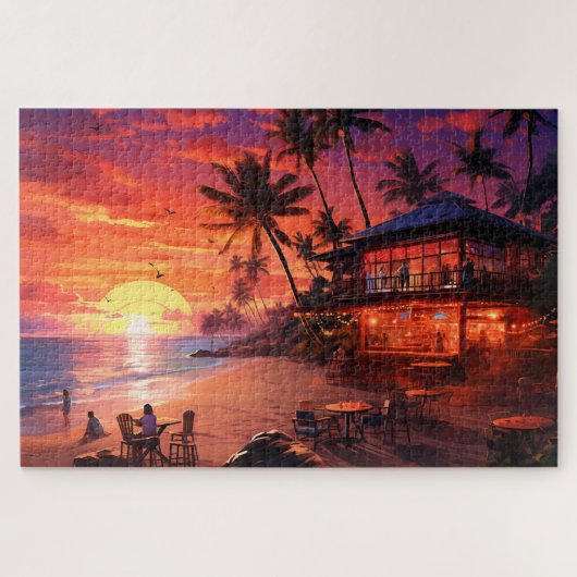 🌅 Beach Bar Sunset Puzzle (Horizontal)