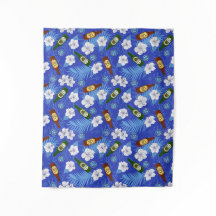 Beach Bar Tropical Palms und Bierflaschen Blue