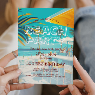 Beach Bar und Beach Party Einladung