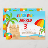 Beach Bash Geburtstagsparty Einladung (Vorne/Hinten)
