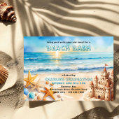 Beach Bash Sandcastle Starfish Graduierungsparty Einladung