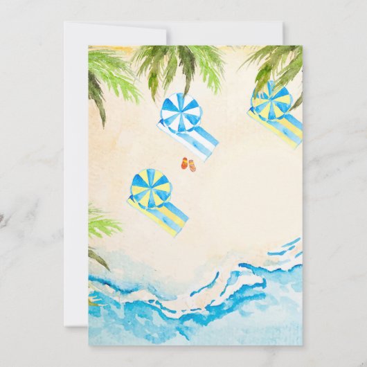 Beach Bash | Schulabbruch im Sommer-Party Einladung (Rückseite)