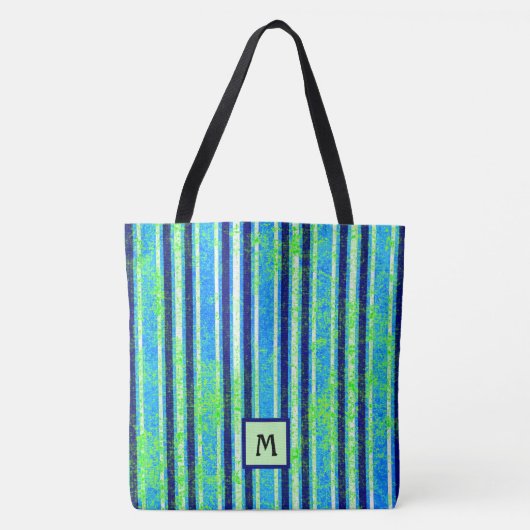 Beach Batik Stripes Monogram Tote Bag Tasche (Vorderseite)