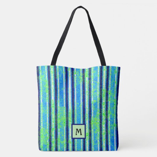 Beach Batik Stripes Monogram Tote Bag Tasche (Rückseite)