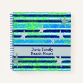 Beach Batik Stripes und Starfish Notizblock (Vorderseite)