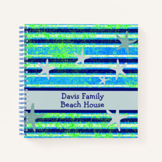Beach Batik Stripes und Starfish Notizblock