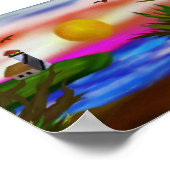 Beach Bay Escape Poster (Ecke)