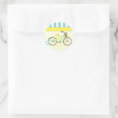 Beach Bicycle Runder Aufkleber (Tasche)