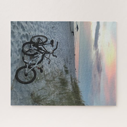 Beach Bicycles Sunset Puzzle (Horizontal)