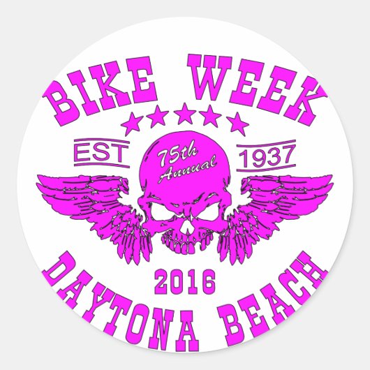 Beach Bike Week 2016 Runder Aufkleber (Vorderseite)