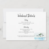 Beach Bikini Bachelorette Itinerary Einladung (Rückseite)