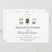 Beach Bikini Bachelorette Itinerary Einladung (Vorne/Hinten)