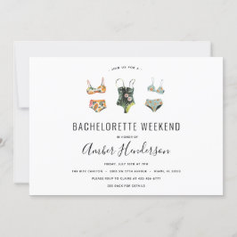 Beach Bikini Bachelorette Itinerary Einladung