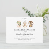 Beach Bikini Bachelorette Itinerary Einladung (Stehend Vorderseite)