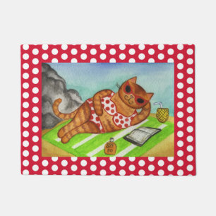 Beach Bikini Cat Doormat Fußmatte