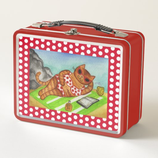 Beach Bikini Cat Lunchbox (Vorderseite)