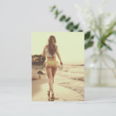Beach Bikini Foto Postkarte (Stehend Vorderseite)