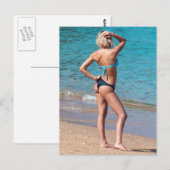Beach Bikini Foto Postkarte (Vorne/Hinten)