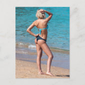 Beach Bikini Foto Postkarte (Vorderseite)