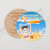 Beach Bikini Mädchen Geburtstagsfeier Einladung (Vorne/Hinten)