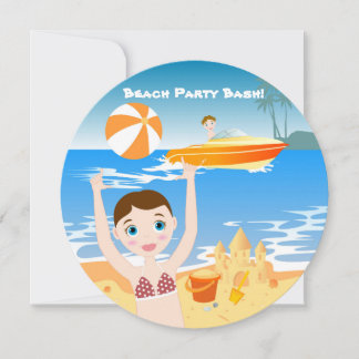 Beach Bikini Mädchen Geburtstagsfeier Einladung