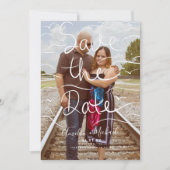 Beach Bird Hand Drawing Skript Save the Date Foto (Vorderseite)