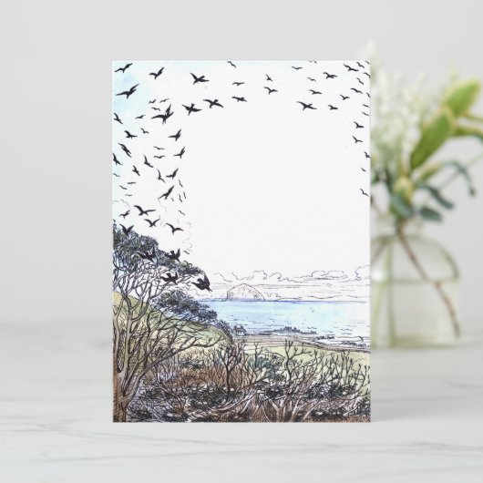 Beach Birds Artwork Einladung (Stehend Vorderseite)