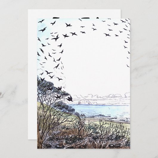 Beach Birds Artwork Einladung (Vorne/Hinten)