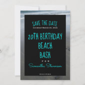 Beach Birthday Bash jedes Jahr jeder Name Einladun Save The Date (Vorderseite)