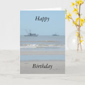 Beach Birthday Card Karte (Gelbe Blume)
