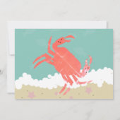 Beach Birthday Crab Sand Ocean Waves Einladung (Rückseite)
