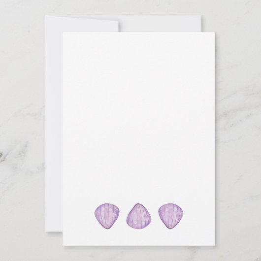 Beach Birthday Einladung mit Aquarellfarben-Musche (Rückseite)