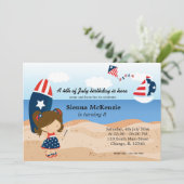 Beach Birthday Independence Day Party Einladung (Stehend Vorderseite)