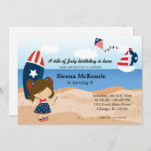 Beach Birthday Independence Day Party Einladung (Vorne/Hinten)