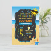 Beach Birthday Party Bash Sand Castle Summer Boy Einladung (Stehend Vorderseite)