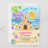 Beach Birthday Party Einladung (Vorderseite)