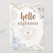  Beach Birthday Party Einladung (Vorne/Hinten)